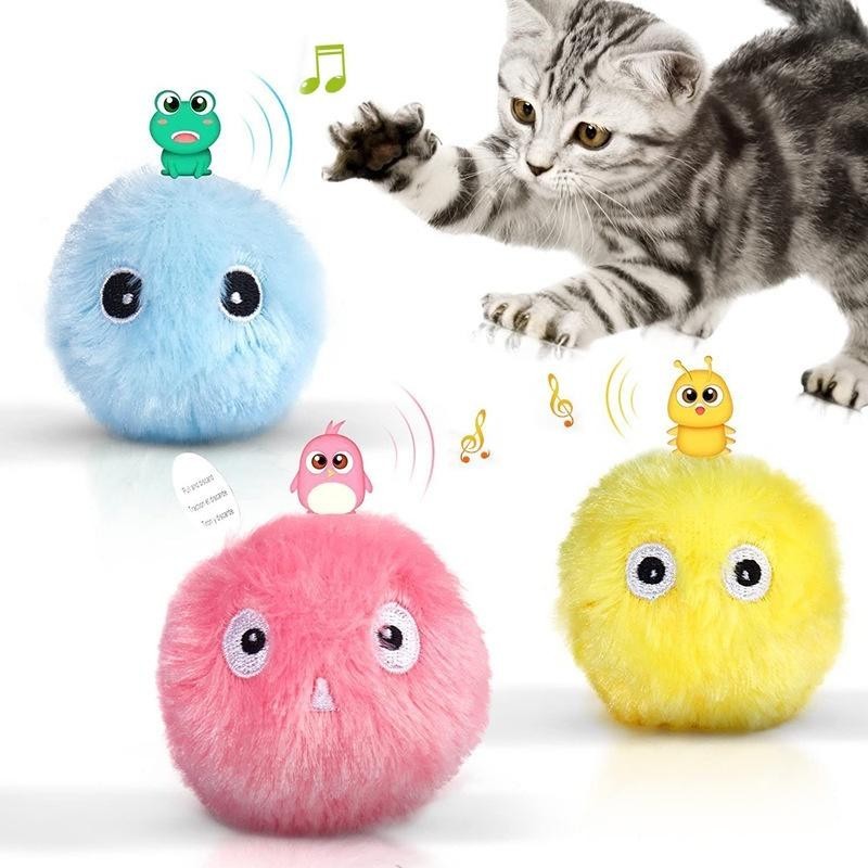 Intelligentes Katzenspielzeug, interaktiver Ball, Elfen, Fleece-Katzenball, Spielzeug, Katzenminze-Trainingsspielzeug, Kätzch