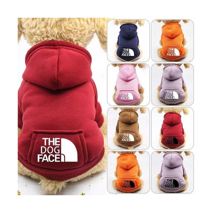 Haustierkleidung Herbst Winter Haustier Hoodie Hund Warmer Mantel Baumwolljacke Sport Welpentuch Das Hundegesicht Kleine Hund