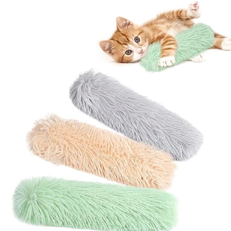 1 Stück interaktives Katzen-Kickspielzeug mit Sandgeräusch für Hauskatzen – fördert Bewegung und Verspieltheit weiß