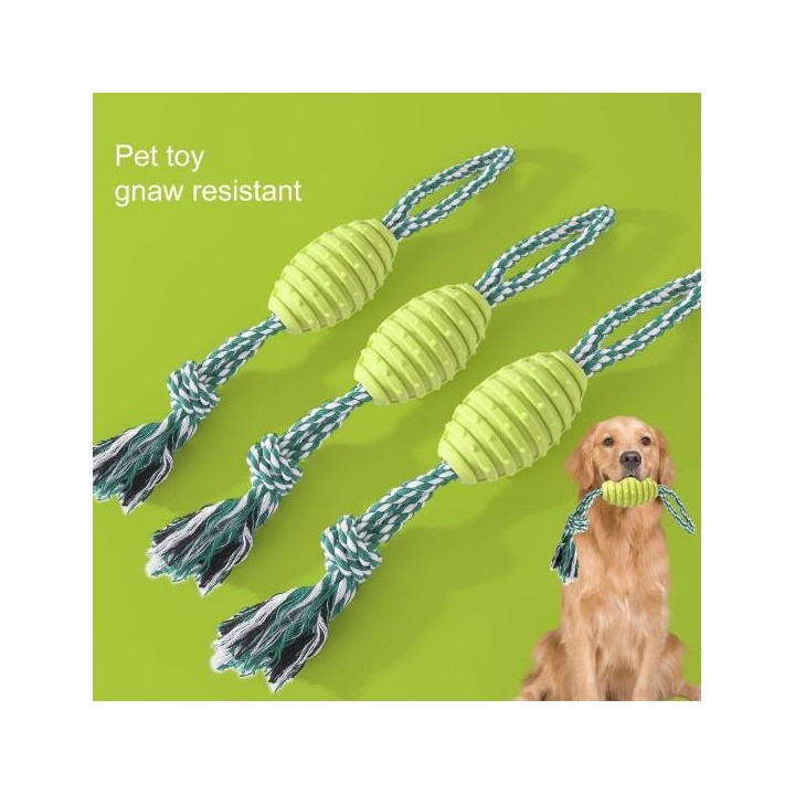 Seilspielzeug mit separatem Baumwollseil, bissfest, Zähneknirschen, lindert Langeweile, TPR-Hund