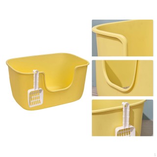 Katzentoiletten mit hohen Seiten, große Box für kleine Katzen gelb