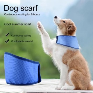 Eisschal für Hunde, Kühlhalsband, atmungsaktiv, Kühlschal für den Hals von Haustieren, verstellbares Wärmeableitungsdreieck f