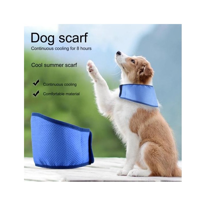 Eisschal für Hunde, Kühlhalsband, atmungsaktiv, Kühlschal für den Hals von Haustieren, verstellbares Wärmeableitungsdreieck f
