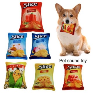 Hundequietschenspielzeug, weiches, integriertes Geräusch, bissfest, für Hunde, Chipsform, Molaren-Kauspielzeug, Heimtierbedar