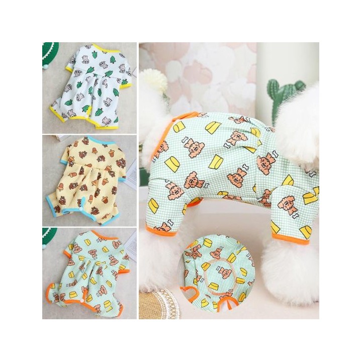 Haustier Overall Weiche Atmungsaktive Druck Wrap Bauch Halten Warme Vier Leggings Haustier L helle gelbe