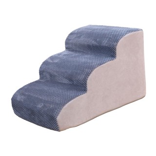 3-stufige Hundetreppe, Katzenleiter, rutschfest, tragbar, weich, abnehmbarer Bezug, atmungsaktive Welpenrampe S Gray