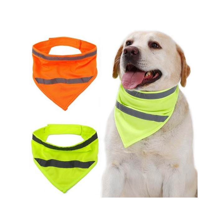 Pet Bandana Reflektierende Streifen Dress-up Polyester Mode Haustier Hunde Katzen Dreieck Bib für S gelb