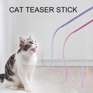 1 Set Katze Teaser Stick simulierte Maus Schwanz Katze Zauberstab Spielzeug Set Silikon langen Schwanz interaktives Spielzeug
