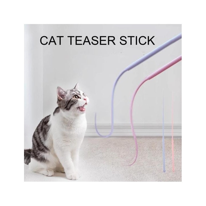 1 Set Katze Teaser Stick simulierte Maus Schwanz Katze Zauberstab Spielzeug Set Silikon langen Schwanz interaktives Spielzeug