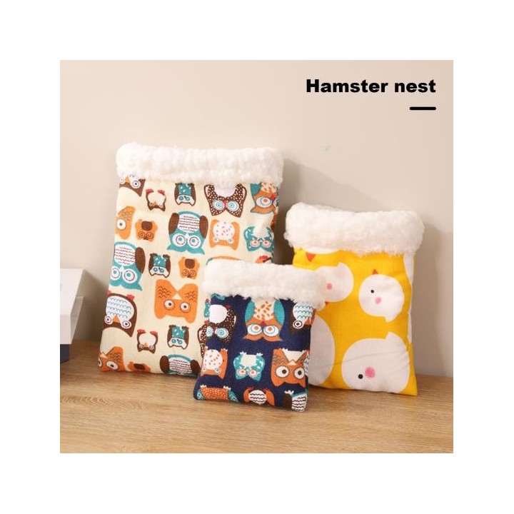 Hamsternest, Cartoon-Design, Hamsterbett, weich, bequem, Plüsch, Meerschweinchen, Schlafsack, Haustierzubehör S gelb