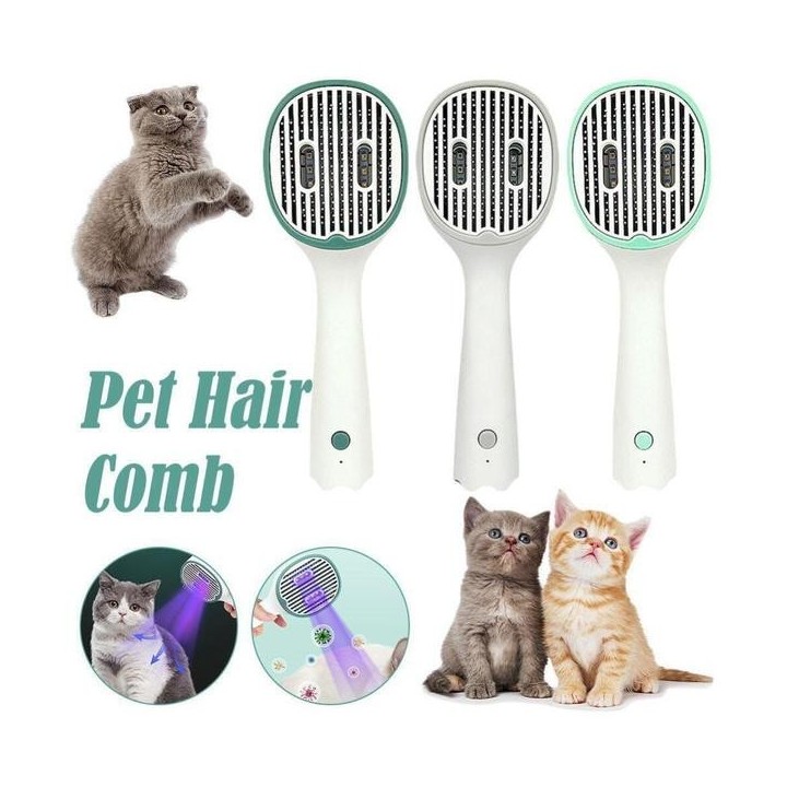 Fellpflegekamm für Haustiere, UV-Sterilisationskamm, Haarentfernungsbürste für Katzen und Hunde, entfernt verfilzte Haare, se