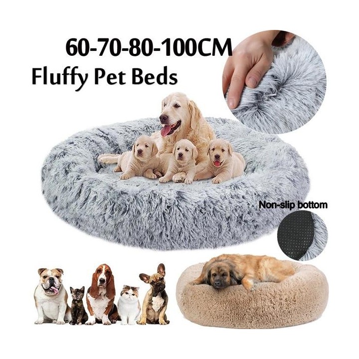 Luxuriöses, flauschiges, extra großes Hundebett, Sofa, waschbares, rundes Hundekissen, Haustierbett für große, extra große Hu