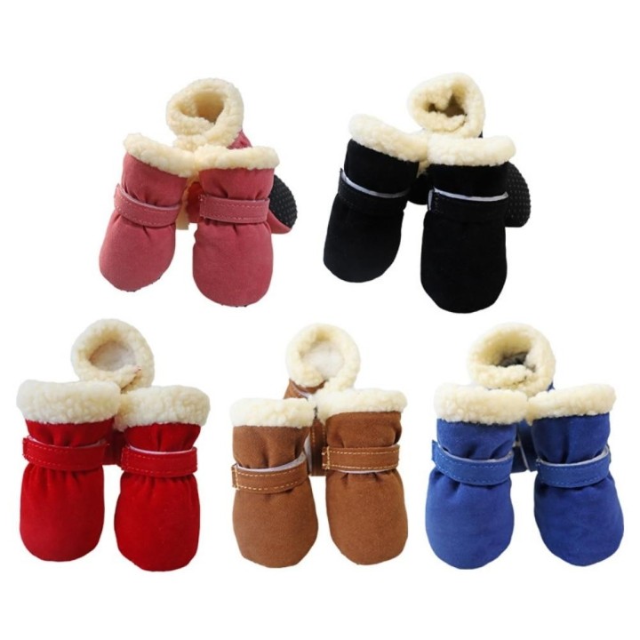 4 teile/satz Super Warme Haustier Hund Katze Schuhe Hund Stiefel Winter Welpen Katze Regen Schnee Booties Schuhe für Kleine H