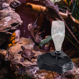 Automatischer Spender, 400 ml Fassungsvermögen, Terrarium-Schüssel, Schildkröte für Gecko, Schildkröten, Schlange schwarz