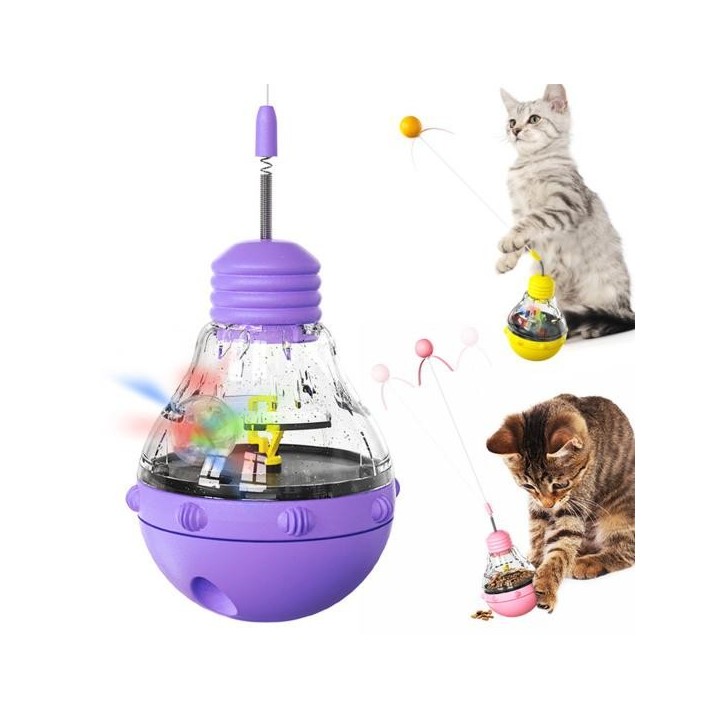 Katzenspielzeug, interaktives Katzen-Teaser-Spielzeug, rotierendes Haustier-Tumbler-Spielzeug, leuchtender schwingender Ball,