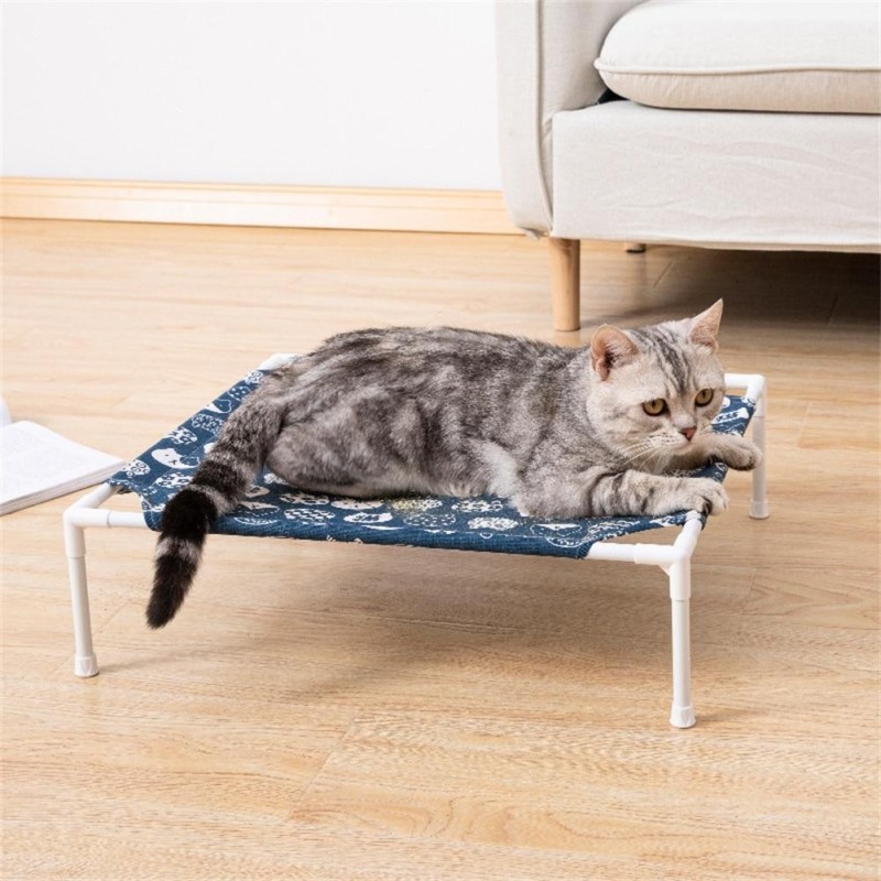 Katzen-Hängematten-Bett, Campingbett, universelles Haustier-Kätzchen-Stehbett, abnehmbar, atmungsaktiv, für Katzen, kleine Hu