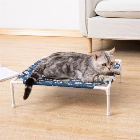Katzen-Hängematten-Bett, Campingbett, universelles Haustier-Kätzchen-Stehbett, abnehmbar, atmungsaktiv, für Katzen, kleine Hu