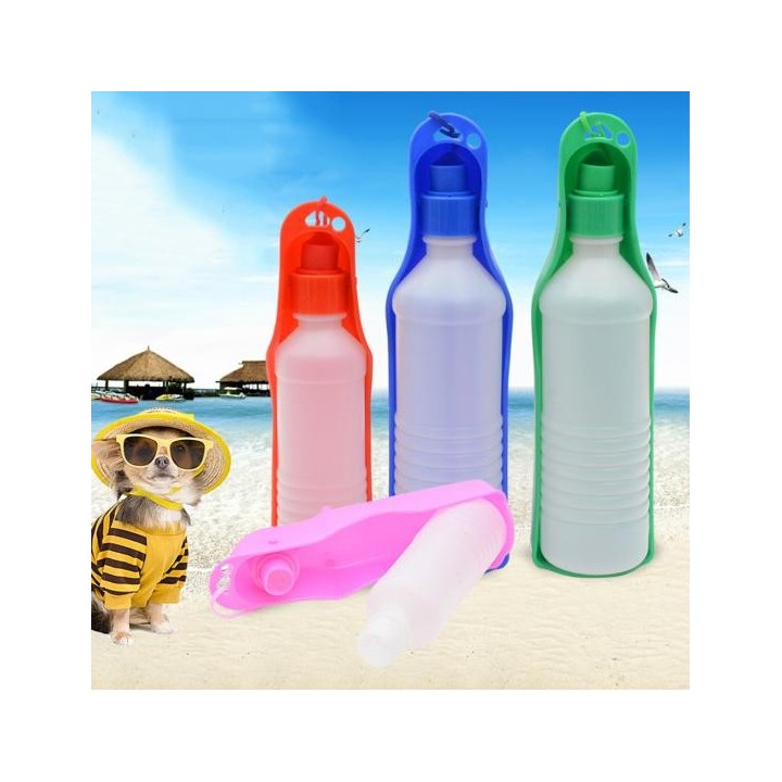 Tragbarer Wasserspender für Haustiere, Hunde und Katzen, für Reisen im Freien, Trinkflasche 500ML grün