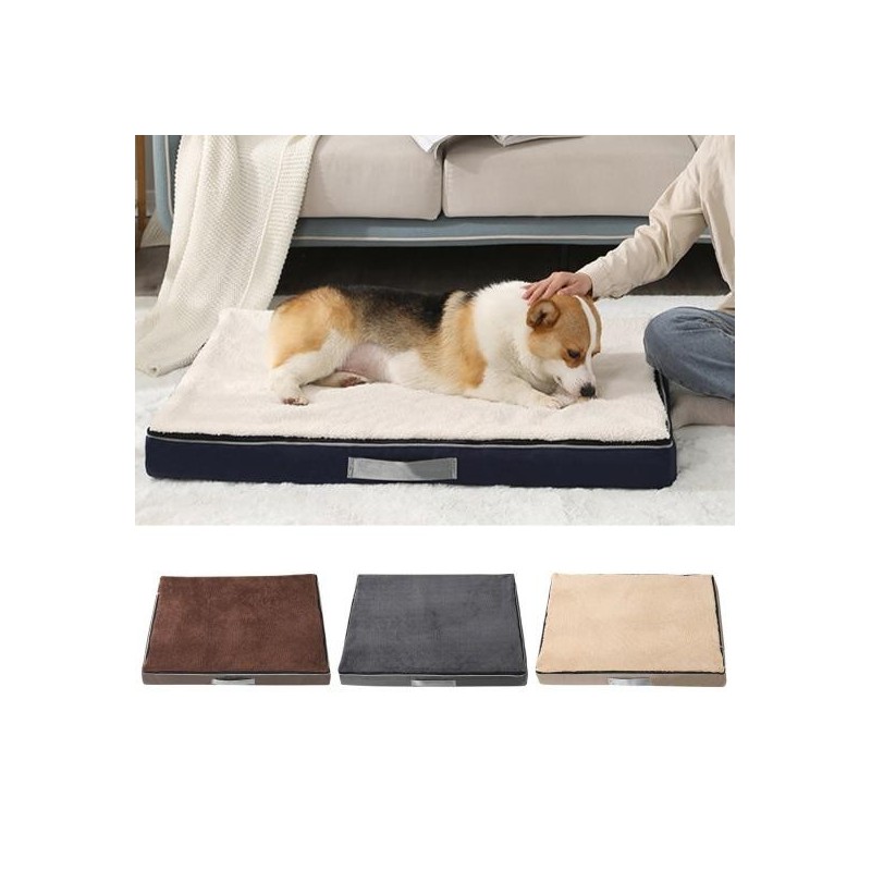 Hundebett, bissfest, abnehmbarer Bezug, rutschfeste Unterseite, Hundeschlafplatz für das Wohnzimmer L kaffeebraun