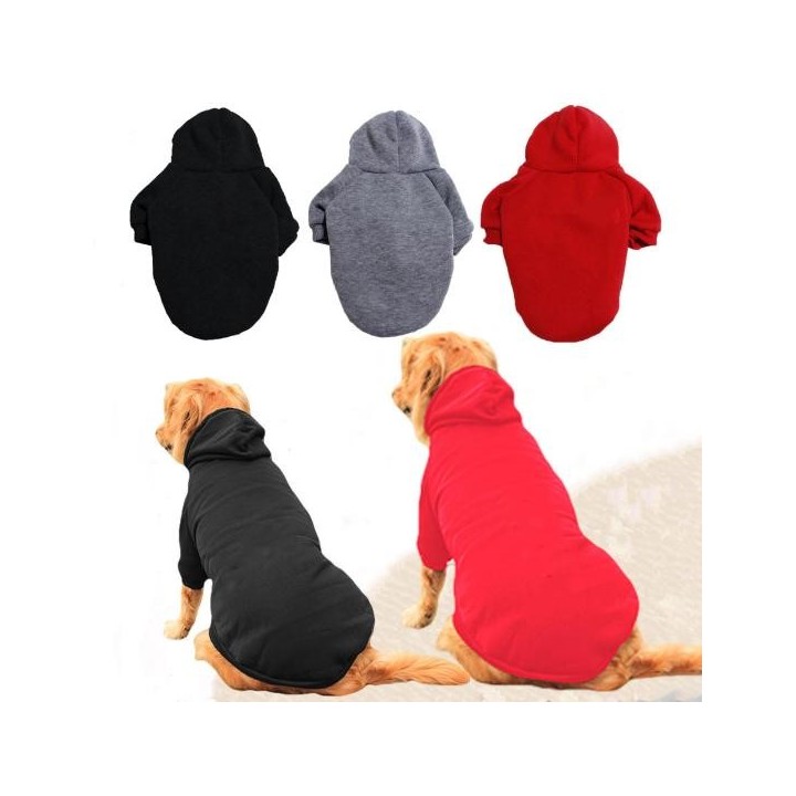 Haustier-Kapuzenpullover, Frühling, Herbst, Winter, weich, dick, gemütlich, einfarbig, zweibeinig, mittelgroßer großer Hund,