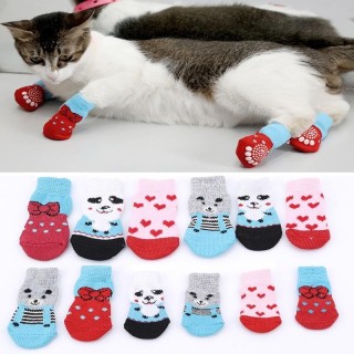 Haustierbedarf, süße und warme Katzen, Hunde, Haustiersocken, Katzensocken, Hundesocken L blau/weiß