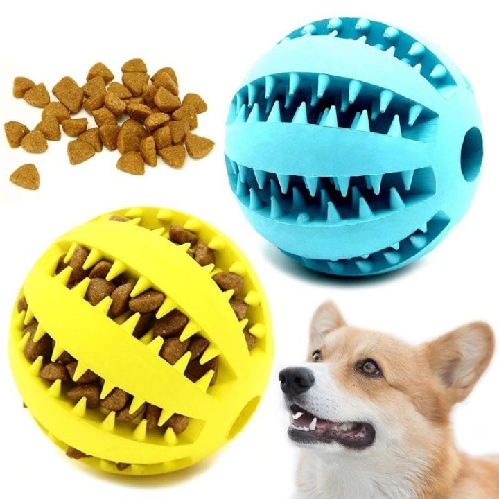 Hundespielzeug aus Naturkautschuk, Kauspielzeug für Hunde, Zahnreinigungsball, extra robuster, interaktiver Elastizitätsball,