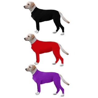 Postoperativer Schutz-Langarm-Bodysuit-Overall für Hunde, E-Halsband-Alternative für die Genesung S rot