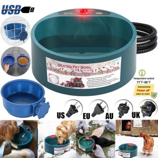 Beheizter Futternapf für den Außenbereich, beheizter Wassernapf für Hunde, Thermal-Bowl Punny Heiznapf USB blau
