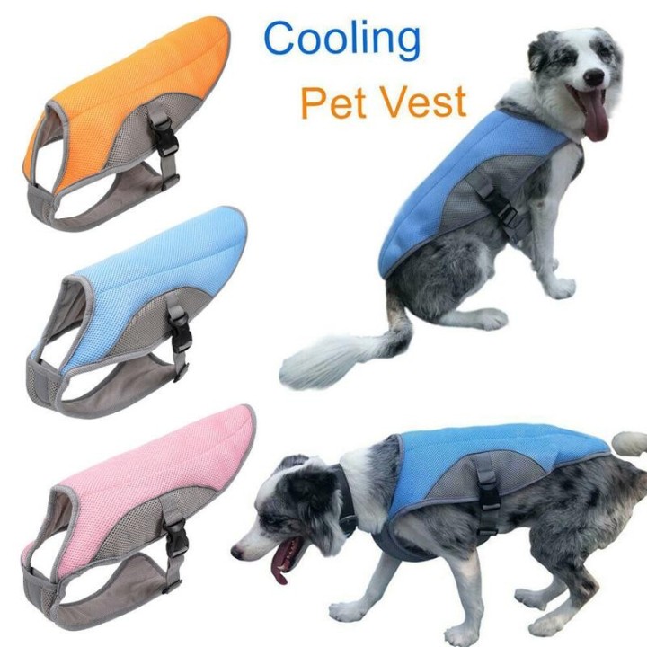 Sommer-Hundekühlweste, reflektierende Haustier-Kühljacke, Mantel, atmungsaktive Kleidung für Welpen S orange