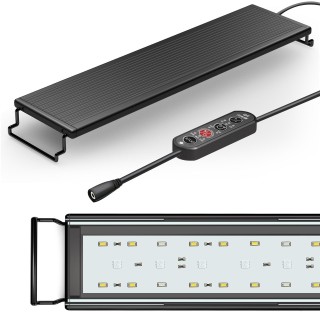 24/7 Beleuchtung Vollspektrum Aquarium Licht 18W LED Aquarium Licht mit ausziehbarer Halterung UK Plug schwarz
