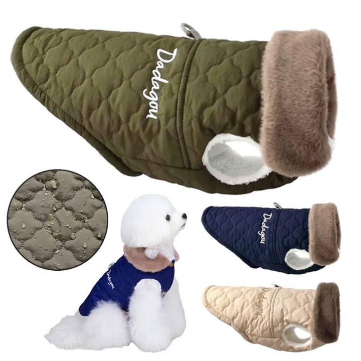 Wasserdichte Hundejacke mit Pelzkragen, warme Winter-Hundekleidung aus Fleece für kleine Hunde, Welpen, Haustierweste, Chihua