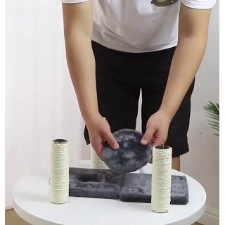 Kratzbaum für Hauskatzen, moderner Katzenturm mit Kratzbäumen aus Sisal, Katzenwohnung mit Plüschsitzstange, Kletterleiter un