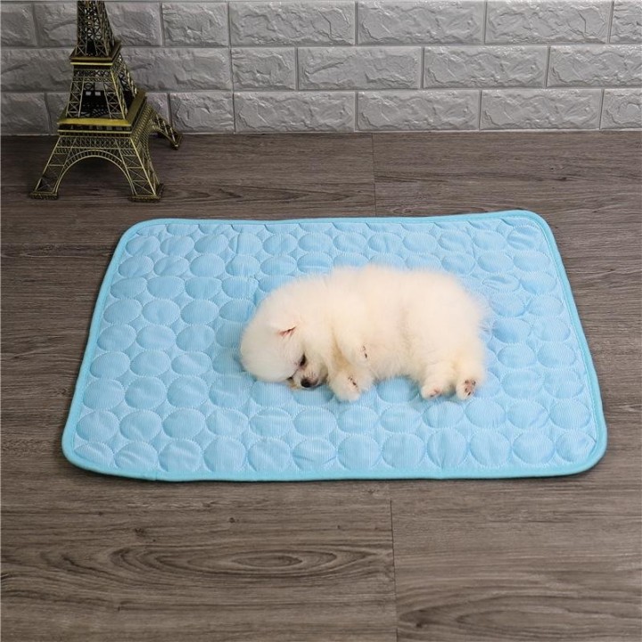 Sommer Haustier Eis Pad Hundematte Eisseide Pad Katze Cool Pad Heimtierbedarf XS braun