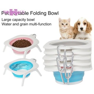 Futternapf für Haustiere, faltbar, Hundenapf mit Ständer, leicht zu reinigen – für Reisen, Wandern, Camping rosa