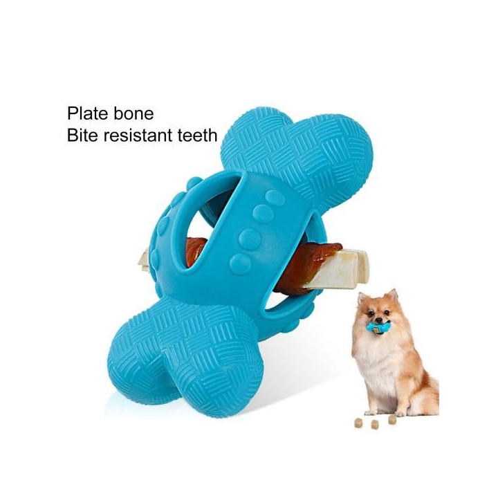 Interaktives Leckerli-Spender-Hundewelpenspielzeug, realistische Knochenform, beißfestes, robustes Kauspielzeug für Hunde, He