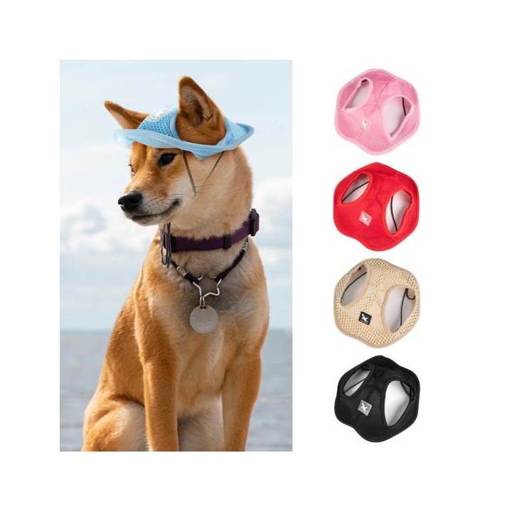 Haustier-Hut, atmungsaktiv, bequem, weich, Ohrloch-Design, für Hunde, Netz-Kopfbedeckung, Heimtierbedarf S rosa