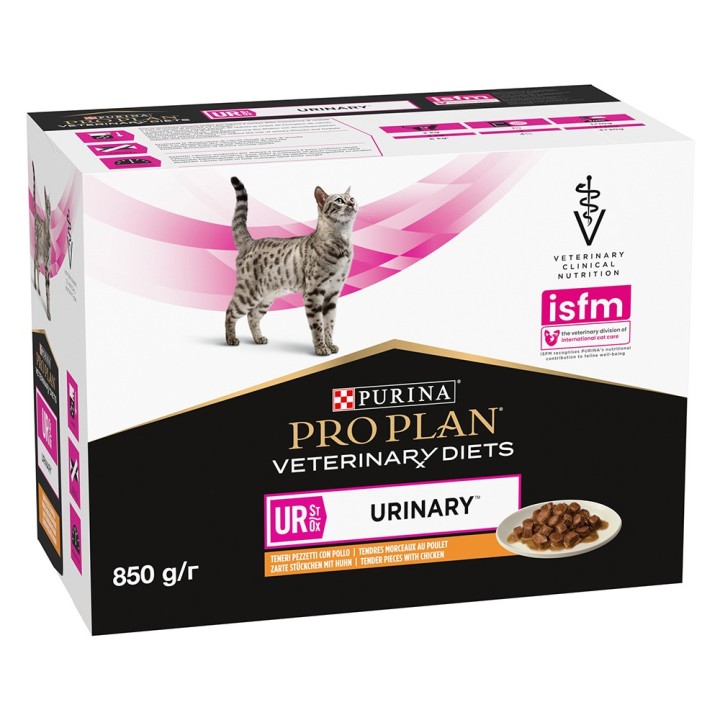 PURINA PRO PLAN Veterinary Diets Feline UR ST/OX - Urinary Huhn - 10 x 85 g