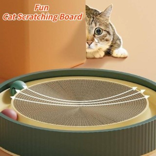 Rundes Katzenkratzbrett, Anti-Katzenkratzer mit Ball, Haustier-Katzenspielzeug, lustig, zum Schärfen der Nägel, Schaber, kann