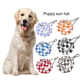 Hundehut, bequemer Sonnenhut für Haustiere mit winddichtem Seil, atmungsaktiver Visierhut für Haustiere mit Ohrlöchern, Haust