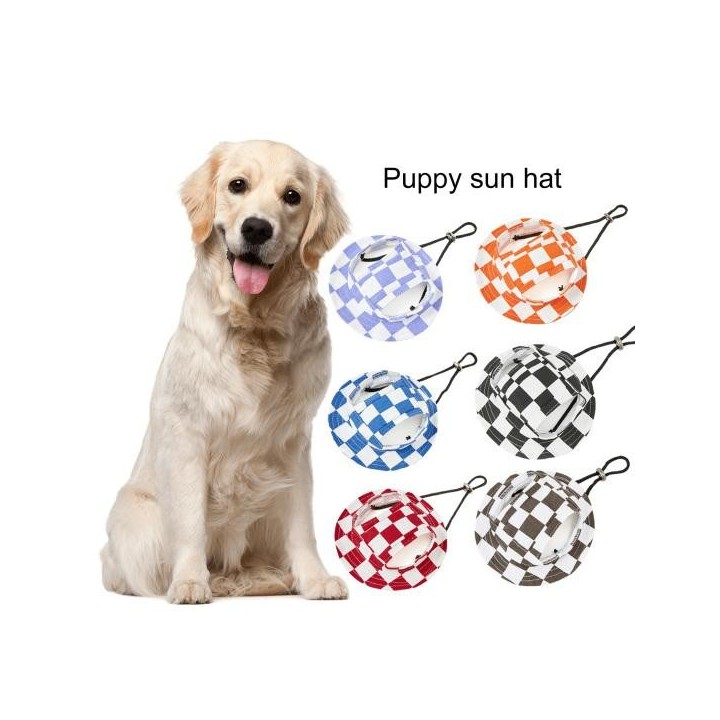 Hundehut, bequemer Sonnenhut für Haustiere mit winddichtem Seil, atmungsaktiver Visierhut für Haustiere mit Ohrlöchern, Haust