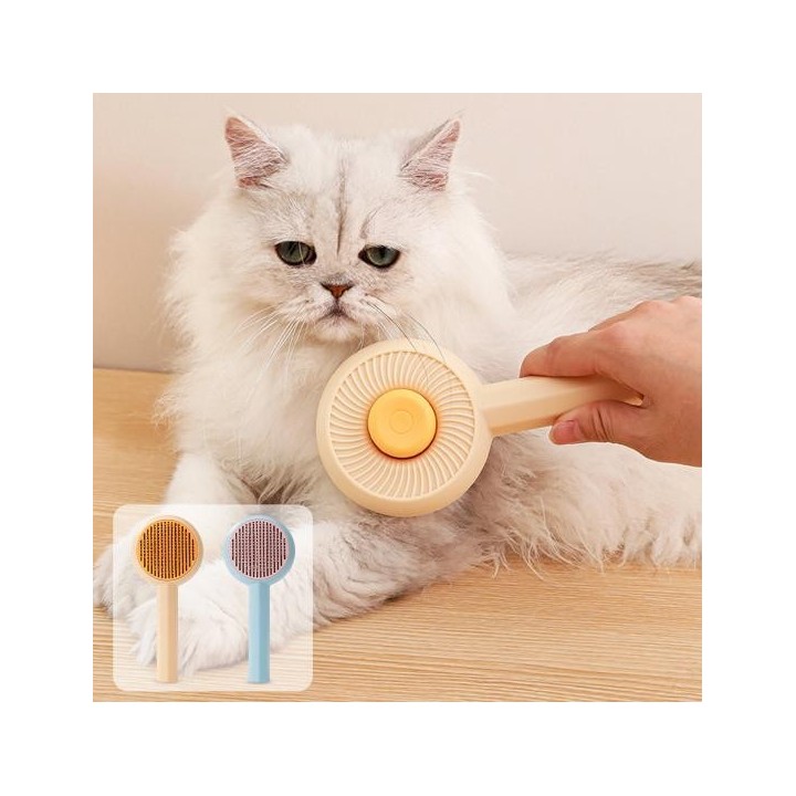 Kamm Vortex Selbstreinigende Sanfte Entwirrung Haarentfernung Katzen Edelstahl Nadelkamm blau