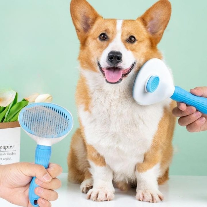 Meow Enthaarungskamm zum Entfernen schwimmender Haarbürste, ruckartiges Haarartefakt des Hundes, zum Aufräumen langer Haare,
