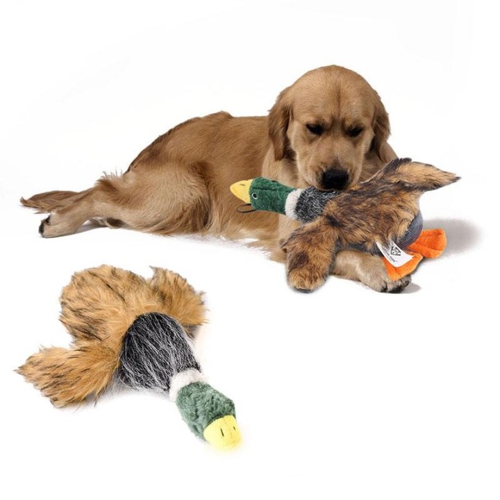 Cartoon Ente Plüsch Hund Spielzeug Biss Widerstand Quietschende Sound Haustier Spielzeug Reinigung Zähne Kauen Liefert 22cm
