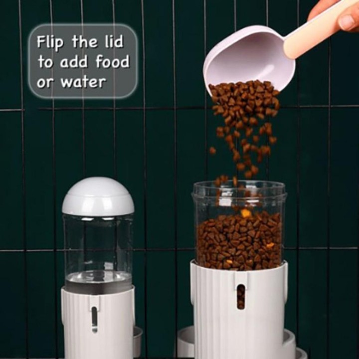 Automatische Wasser- und Getreideerneuerung Stationärer Futterspender für Hunde- und Katzenkäfige Automatischer Hängekessel F