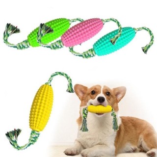 Spielzeug langlebig Maisform Hund Quietschspielzeug Bissfeste Zähne Reinigung Hund Molar Spielzeug Haustier see-blaue