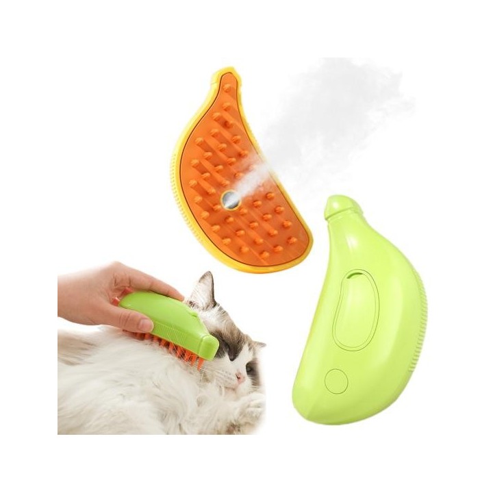 Haustier Massagekamm Weiche Borsten mit rundem Ende Schnell schäumendes Spraybad De-Float Haarreinigung grün