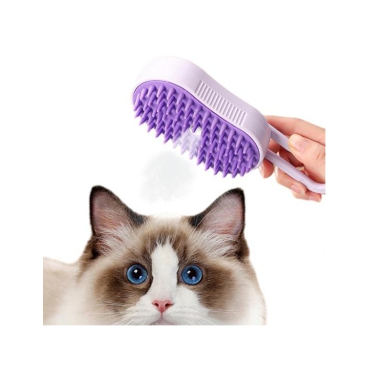 Dampfbürste für Haustiere, USB-Ladespray, Katzenbürste zum Haarentfernen, Entfernen von statischen, fliegenden Haaren, selbst