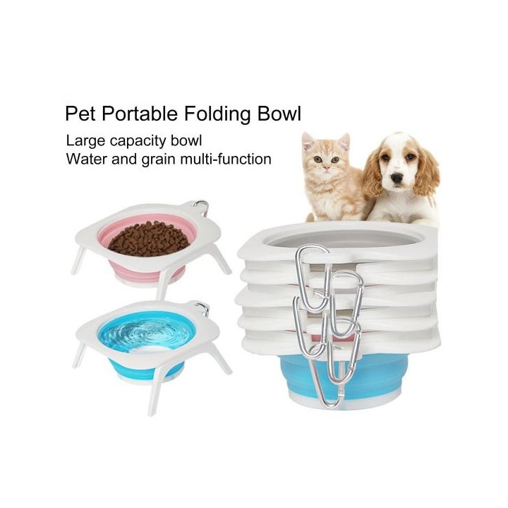 Schüssel Faltbarer Hundenapf mit Ständer Leicht zu reinigender Futter- und Wassernapf für Haustiere grau