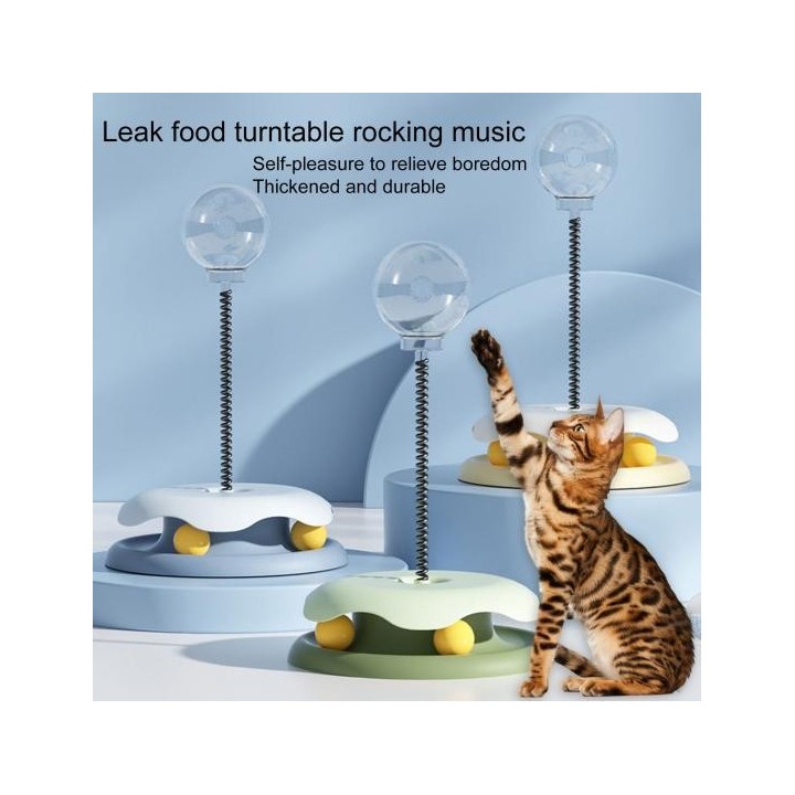 Futterspielzeug, BPA-frei, glatte Kante, stabile Basis, transparentes Haustier-Puzzle, Futter undichter Ball blau