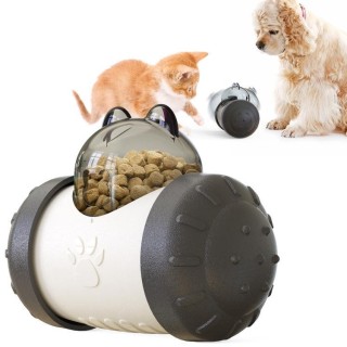 Tumbler Balance Auto Hundespielzeug Slow Leak Futter Haustier Katze gelb
